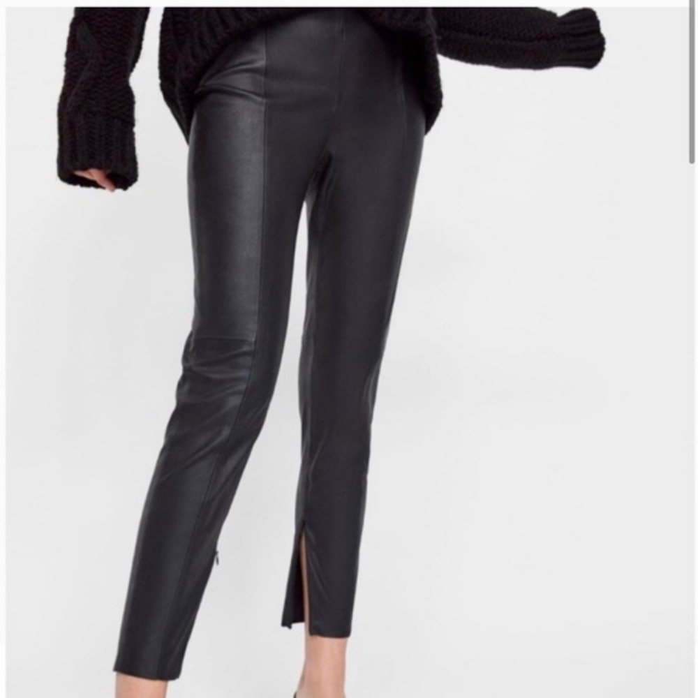 ZARA faux leather pants